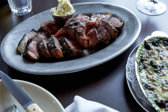 Go-to dish: Barnsley chop with anchovy butter and creamed spinach.