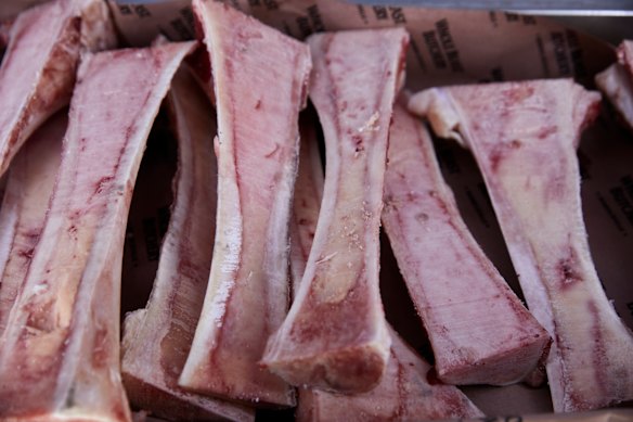 Beef marrow bones. 