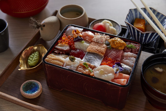 The chirashi set at Kame House, Gordon.