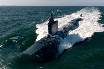 Avustralya'nın planlanan nükleer enerjili denizaltı filosunun temelini oluşturabilecek bir ABD Virginia sınıfı denizaltı.