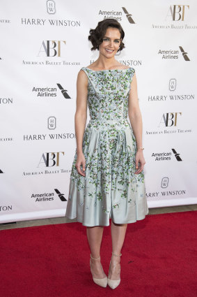 Calming ... Katie Holmes wears green to the American Ballet Theatre Spring Gala.