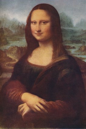 The Mona Lisa, a portrait of Lisa Gherardini, in the Louvre.