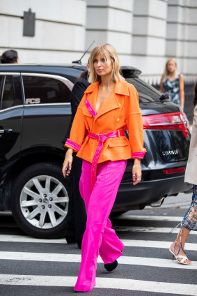 Fashion blogger Xenia Adonts wears Sies Marjan in New York. 