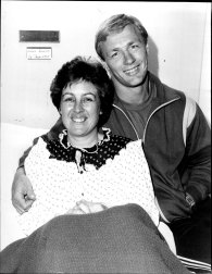 All Smiles: Brian Johnson and wife Karen in 1984.