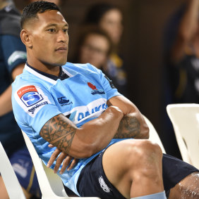 Sidelined: Folau is out injured and not available for the weekend's match at the SCG.