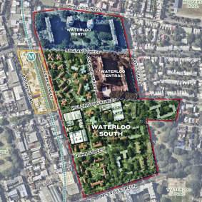 Waterloo South represents about 65 per cent of the estate, which is being redeveloped adjacent to the future metro train station.