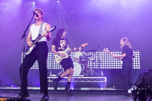 Spacey Jane on stage in Melbourne in December 2021, after the breakout success of Booster Seat.