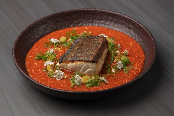 Pan-seared hiramasa king fish with Thai Yai relish.