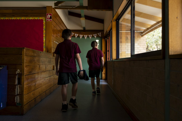 The year 5 twins at school.