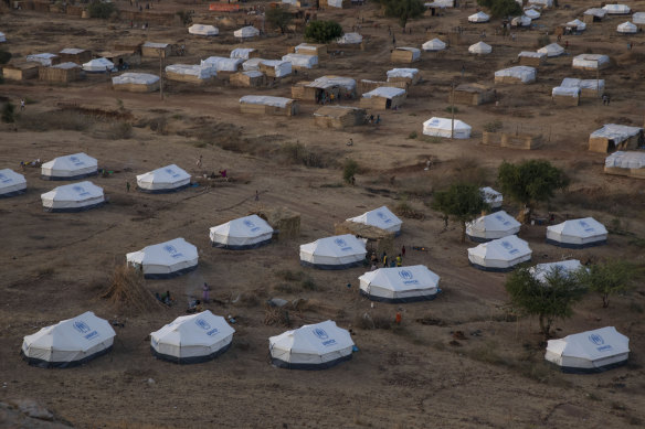 Part of the Umm Rakouba refugee camp, hosting people who fled the conflict in the Tigray region of Ethiopia, in Qadarif, eastern Sudan.
