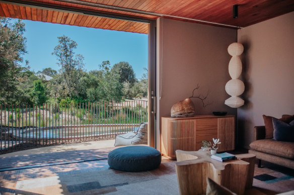 The eco-lodges at Peninsula Hot Springs, one hour southeast of Melbourne.