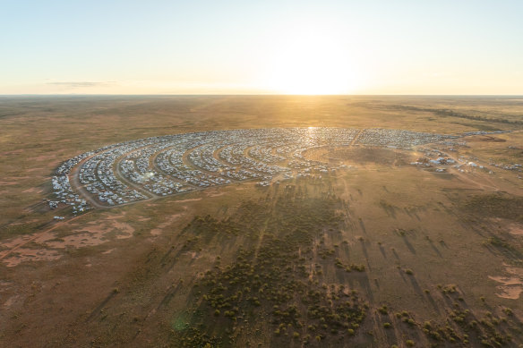 The outback setting is a key part of the draw for attendees at the Mundi Mundi Bash.