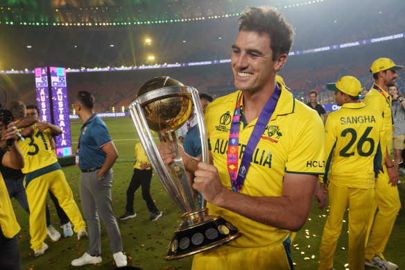 Up for grabs: World Cup winning captain Pat Cummins is ready to return to India, this time to take part in the Indian Premier League.