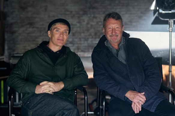 Cillian Murphy (left) and Peaky Blinders’ creator Steven Knight on the set of the film Peaky Blinders: The Immortal Man. 