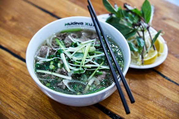 Pho tai lan (Hanoi-style soup with wok-seared steak) at Huong Xua.