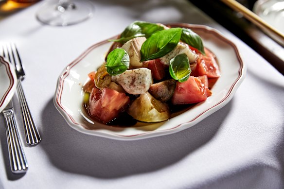 Tableside caprese salad.