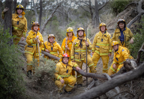 CFA volunteers at Ararat, Sophie Cooper, Peta Chaplin, Shea Bond, Ash Turnham, Austin Stacpoole, Matt Borecki, Jeydon Nancarrow,  Ewan Clugston and Leigh Dwyer.