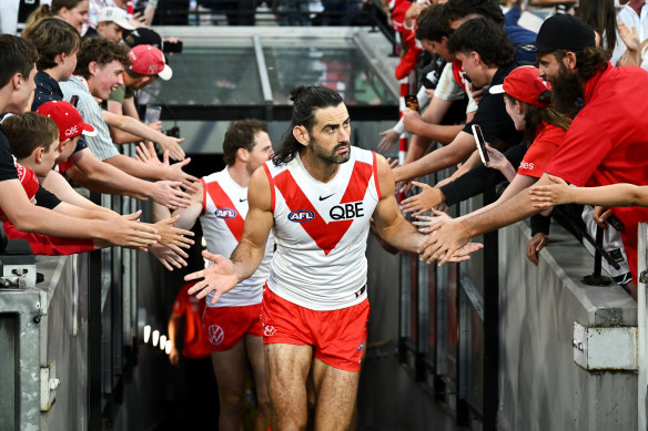 Brodie Grundy takes the field against Collingwood last week.