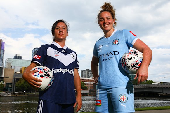 It's the W-League Melbourne derby this weekend: Victory's Lisa De Vanna and City's Jenna McCormick.