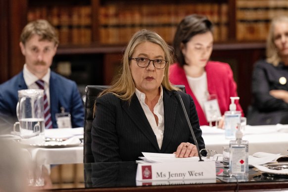 Former public servant Jenny West at the hearing on Monday.