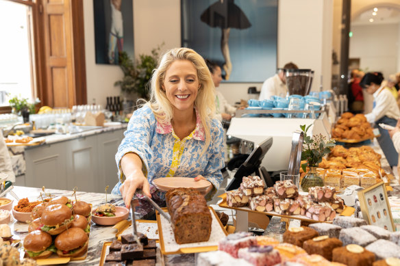 Freeman serves treats at the Audrey Green cafe at Britain’s National Portrait Gallery.