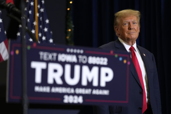 Former president Donald Trump in Iowa.