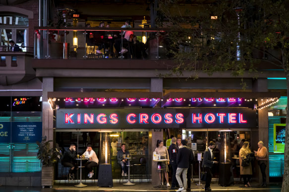 Patrons were carefully-distanced at Kings Cross Hotel.