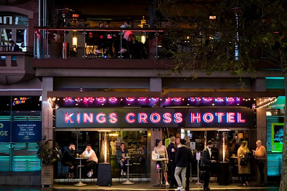 Patrons were carefully-distanced at Kings Cross Hotel.