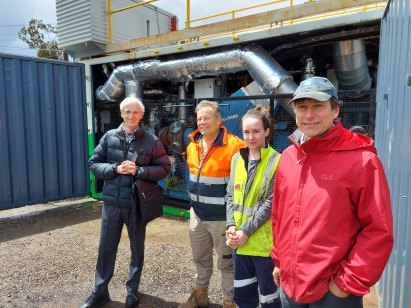 Capricorn Power’s (from left) Noel Barton, Randolph Dietzel, Sophie Bainbridge and Rowan Doyle at the testing site in Geelong.