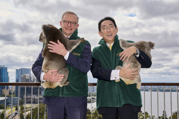 Minister Anthony Albanese with Japan’s Fumio Kishida in Perth in 2022.