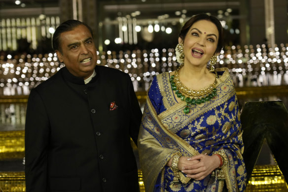 Billionaire Mukesh Ambani, chairman and managing director of Reliance Industries,  and his wife Nita, owners of one of the world’s most expensive houses.