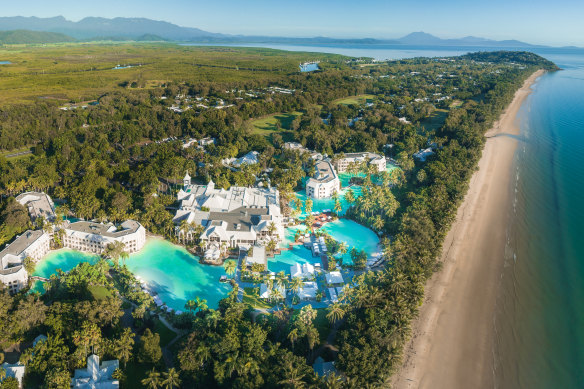 That long beach and the Sheraton Grand Mirage Port Douglas.