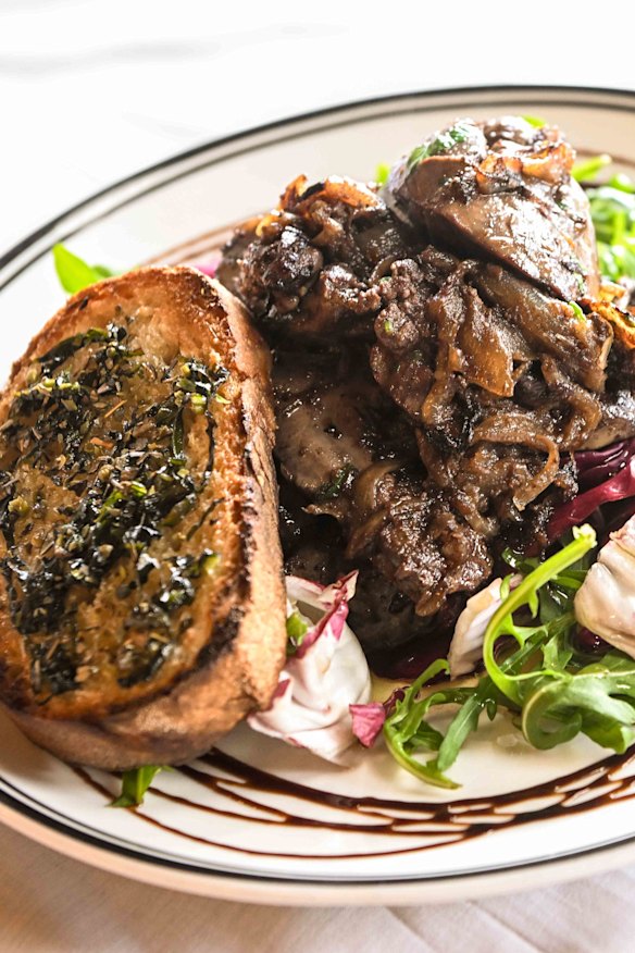 Chicken livers are a menu mainstay.