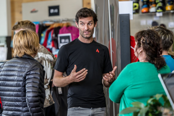 Queanbeyan product Mark Webber chats to some fans.