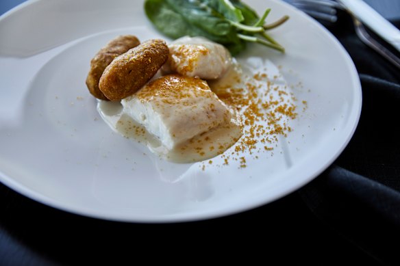 Hapuka, fish milk and fermented potatoes.