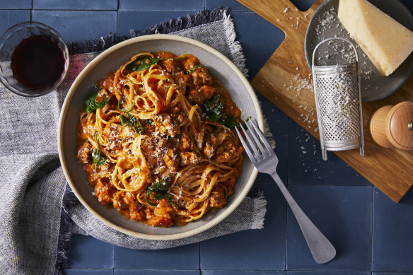 RecipeTin Eats’ creamy tomato sausage pasta.