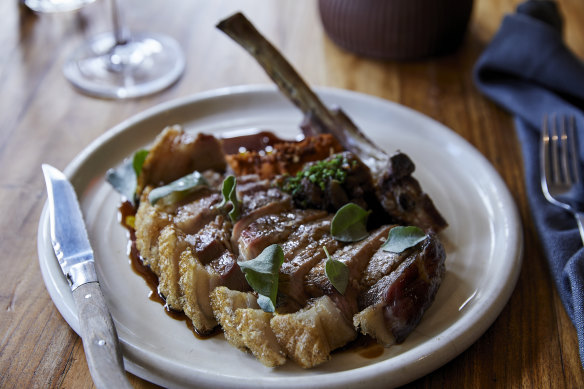 Go-to dish: Pork cutlet, romesco and caramelised onion.