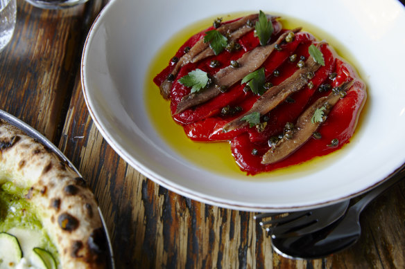 Peppers aqua pazza with Olasagasti anchovies.