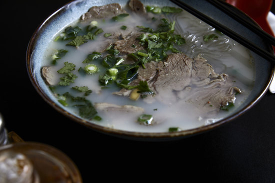 Super lamb soup with potato noodles.