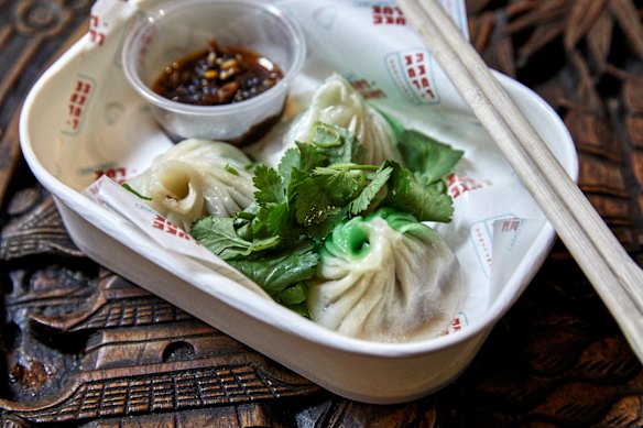 Dumplings are among the many international options.
