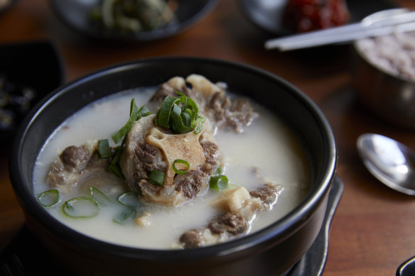 The oxtail soup is creamy like a tonkotsu ramen broth.