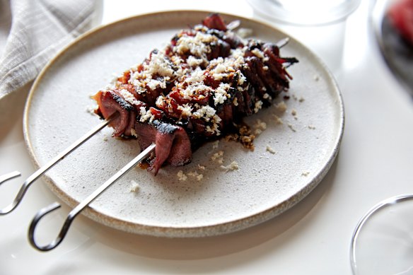 Wagyu tongue with date glaze.