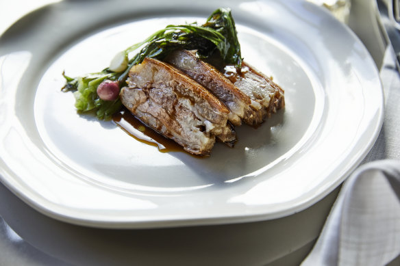 Lamb belly with turnip and celtuce.