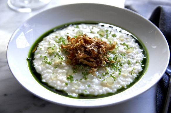 Risotto with Jerusalem artichoke and chives.