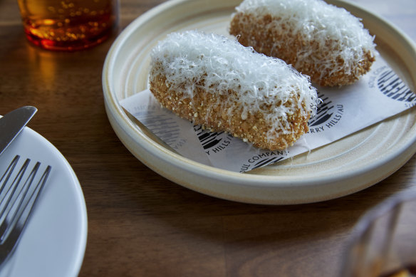 Corn and blue cheese croquettes