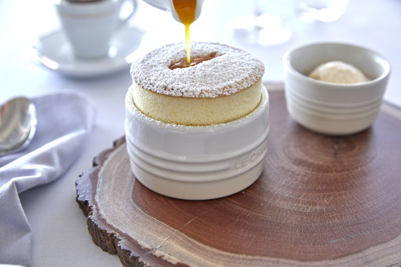 Go-to dish: Passionfruit souffle with vanilla ice-cream.