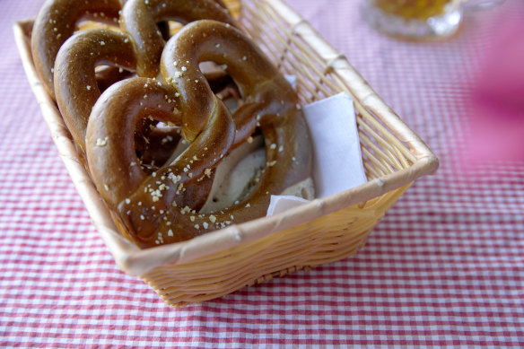 Basket of pretzels.