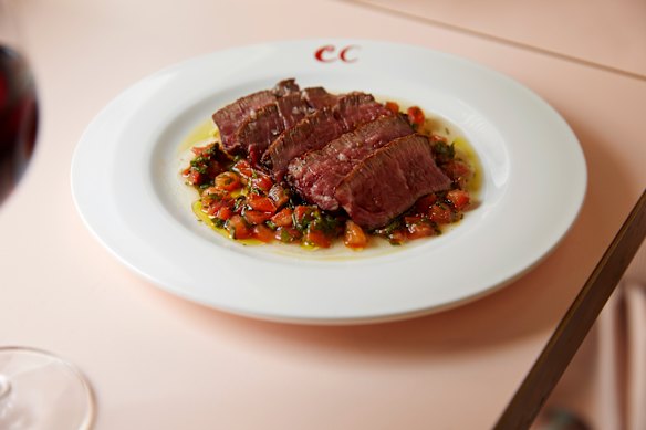 Fillet steak with sauce vierge.