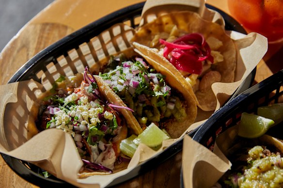 Tacos are $5 each on Tuesdays. 
