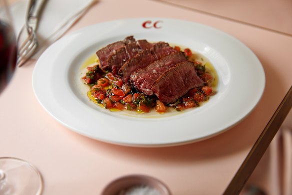 Fillet steak with sauce vierge. 